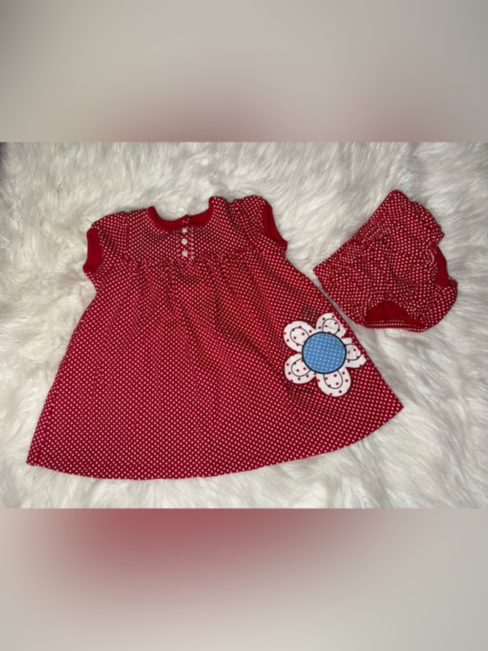 Carter's Red Polka Dot Dress with White Dots